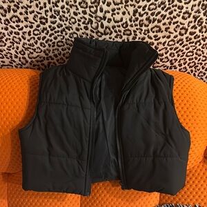 Black puffer vest